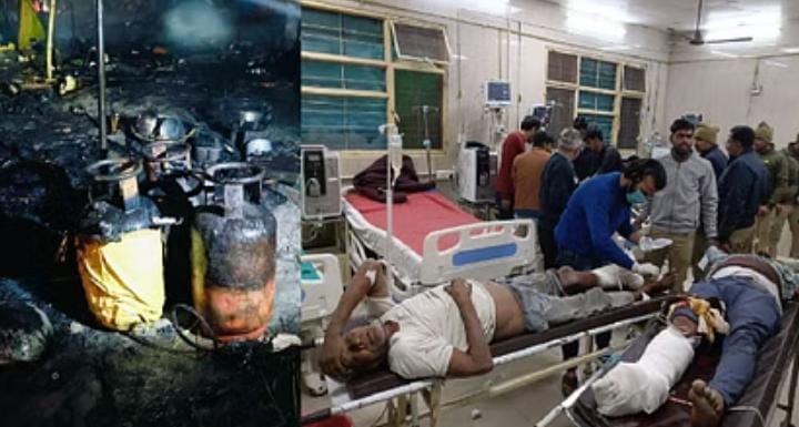 फर्रुखाबाद माघ मेले में गुरुवार रात आग लगने से मची अफरा-तफरी